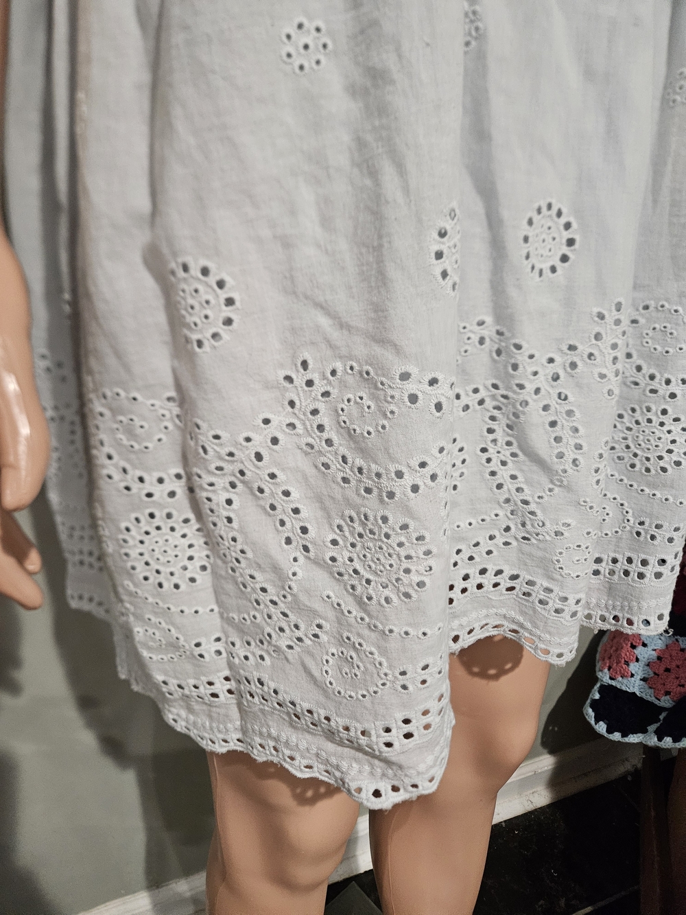 Light Blue Eyelet Ruffle Short Dress - Women's - Picture 14 of 16
